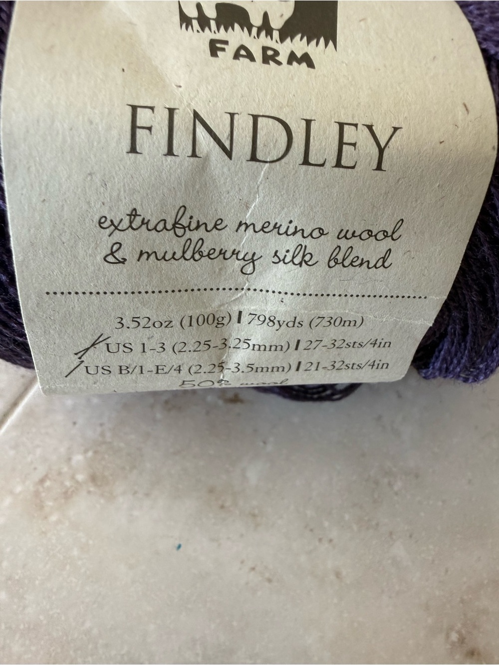 Juniper Moon Farm Findley Merino Wool & Silk Blend Yarn - Deep Purple - Merlot - Picture 3 of 8